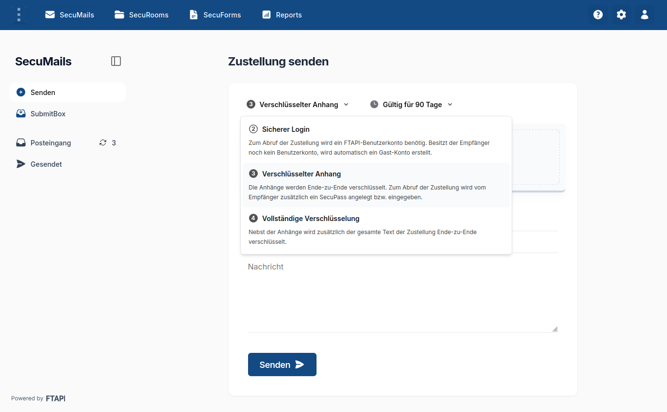 Sicherheitsstufen Auswahl